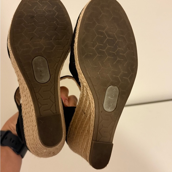 Black Wedge Espadrille Sandals - Picture 4 of 4